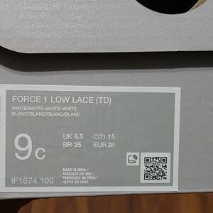 Nike Force 1 Low Lace (TD) White Toddler Sneakers - Size 9C